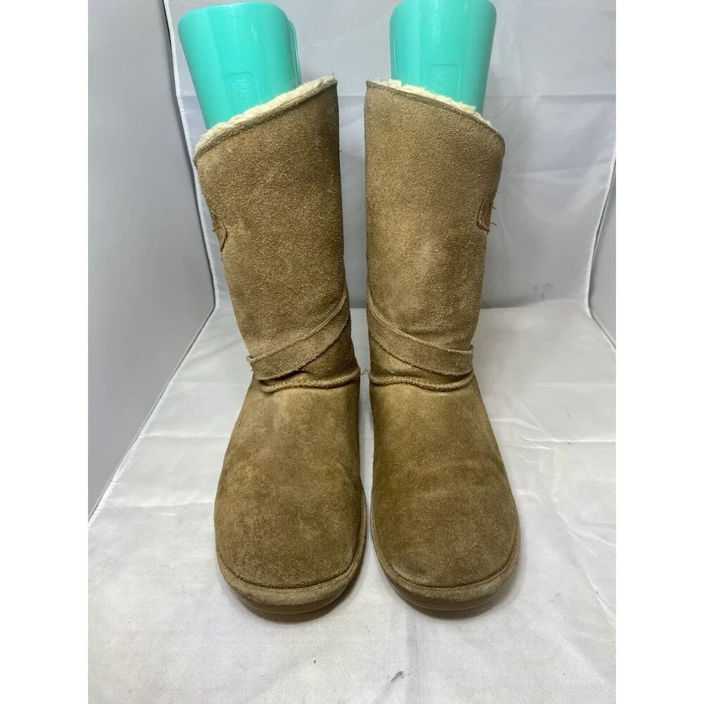 Bearpaw Casual Boots Women's Tatum Solid Pull On Mid Calf 1255W Brown 8 US